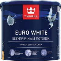Tikkurila EURO WHITE краска  для потолков гл/мат 9,0 л.
