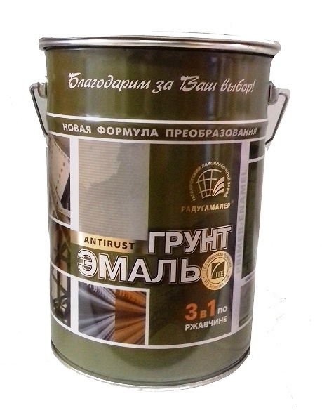 Грунт-эмаль (3в1) желтая (6 кг)/4 Радуга 