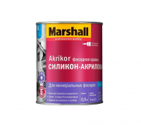 Краска Marshall AKRIKOR фасадная силиконо-акриовая матовая BW (0.9 л)