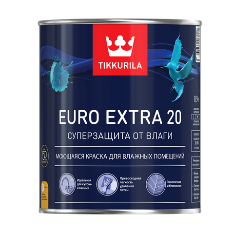 Tikkurila EURO EXTRA 20 С краска моющ. для влажных помещений  9л