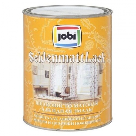Jobi SEIDENMATTLACK  эмаль белая шелк. мат.(0,9л)/ 6шт 