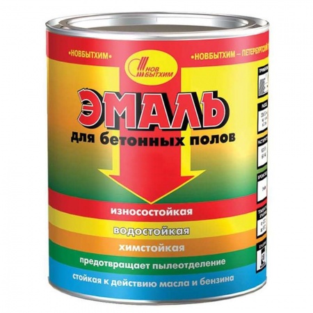 Эмаль для бетонных полов (серая)  1л/12 "Новбытхим"