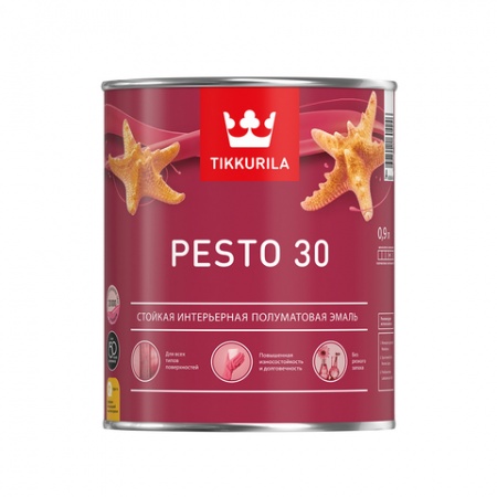Tikkurila EURO Pesto 30 С алкидная п/матовая краска без резкого запаха 9л