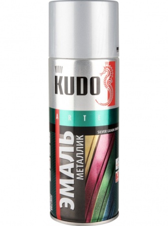 1026 Эмаль универс.металлик серебро KUDO (0,52л)/12