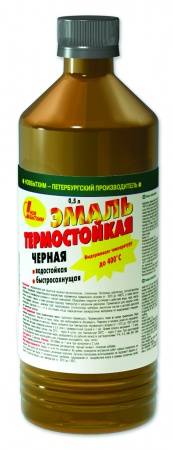 Эмаль термостойкая "Черная" (0,5 л) /12