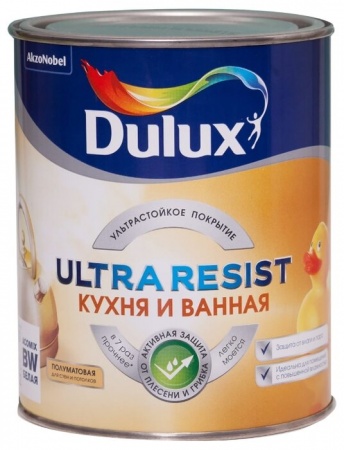 Краска Dulux ULTRA RESIST Кухня и ванная п/мат. BW 1л